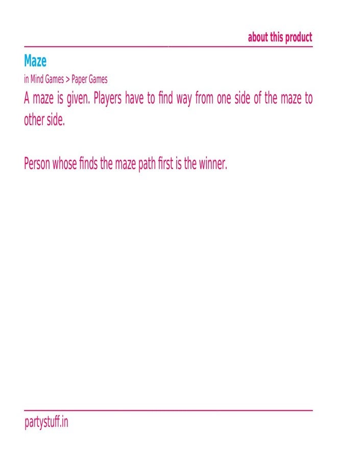 PartyStuff Paper Games - Summer Maze (16 Piece) - Image 4